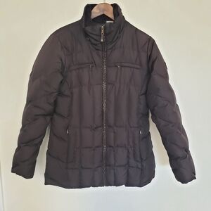 Larry Levine Black Puffer Coat Down Filled